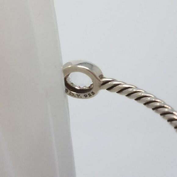 David Yurman Sterling Silver Crystal Quartz stations cable bangle - Picture 3 of 9